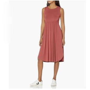 Daily Ritual Jersey Sleeveless Gathered Midi Dress NWOT